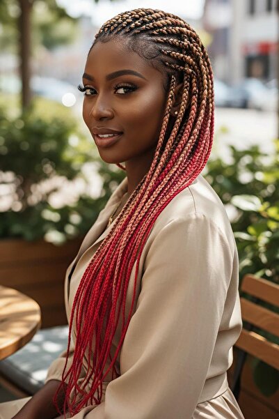 TAKIŞTIR 60cm 100gr. Afrika Zenci Örgüsü Box Braid Iki Renk Ombreli Sentetik Saç