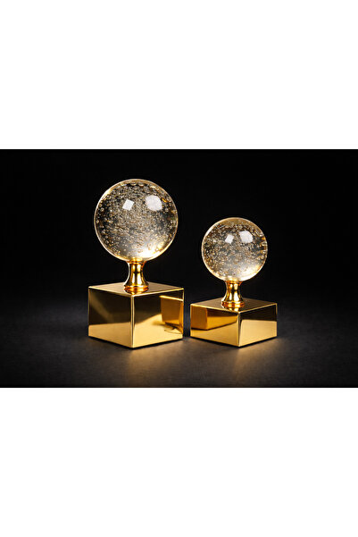 KRİSTAL DÜNYASI 2'Lİ DEKORATİF KABARCIKLI KÜRE