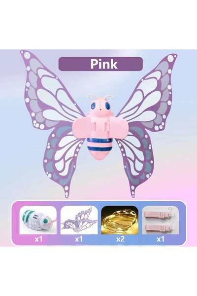Choice Pink Electric Butterfly Wings Moving Elf Wing with Light Fairy Wings f...