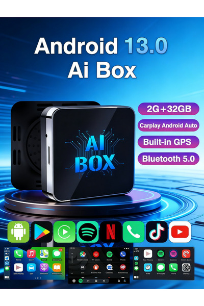 Makrystorm أحدث جهاز لاسلكي بتقنية الذكاء الاصطناعي CarPlay بسعة 2+32 جيجاباي...