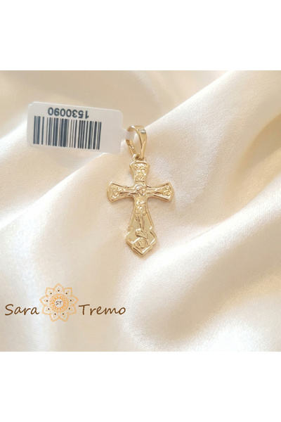 SaraTremo Позлатен кръст "Жива вяра"