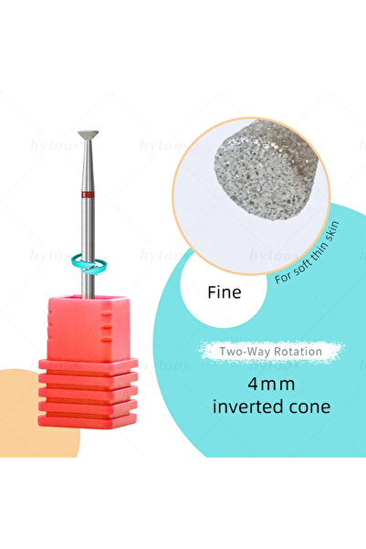 Choice مثقاب ماسي مخروطي مقلوب 4 مم من HYTOOS - مزيل الجلد الميت والزوائد الج...