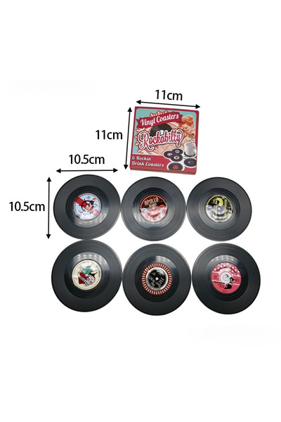 Choice round 10.5cm 6pcs girl Vinyl Record Coaster Record Decorative Wall Ret...
