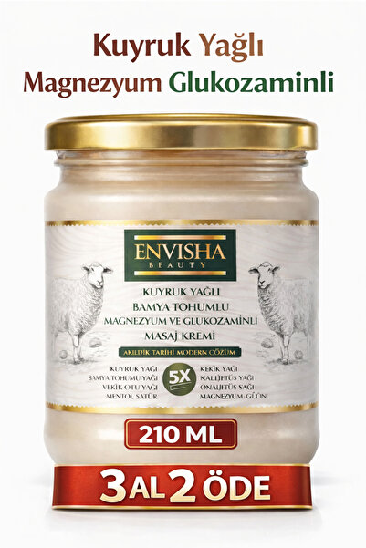 Envisha Beauty Magnezyum Glukozaminli Kuyruk Yağlı Ve Bamya Tohumlu Masaj Kre...