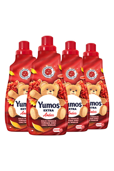 Yumoş Extra Konsantre Çamaşır Yumuşatıcısı Amber 1440 ml 60 Yıkama 4adet