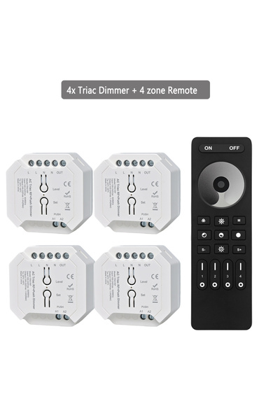 Choice جهاز تحكم عن بعد رباعي المناطق لاسلكي للتحكم في إضاءة LED بتقنية Triac...