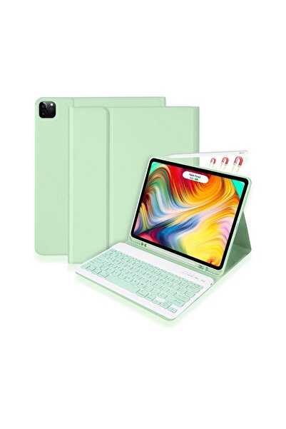 Fuchsia iPad Air 11 inç M2 Çipli 2024 6. Nesil Uyumlu Klavyeli Stand Özellikl...