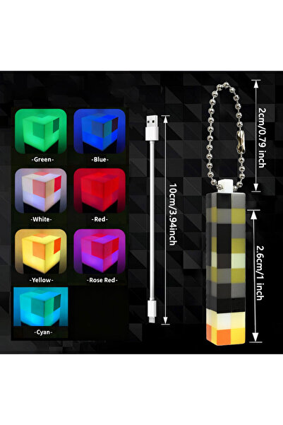 Choice Clear MC Games Mini Surrounding Torch LED Light keychain Pendant Pixel...