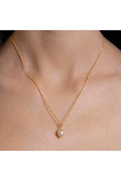 Bayar Gold 14 Ayar Altın İnci Kafesli Kolye