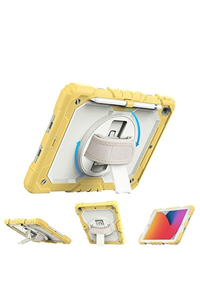 Fuchsia iPad 2021 9.Nesil 10.2" Strap Ekran Koruyuculu Tablet Kılıfı Askılı K...