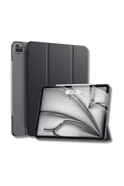 Fuchsia iPad Air 13 A2898 / A2899 / A2900 Uyumlu Kalem Bölmeli Smart Cover Ak...