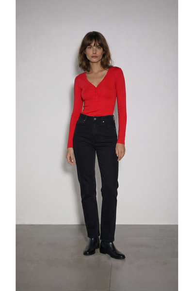 BABOKAH Düğmeli Patlı Uzun Kollu Üst