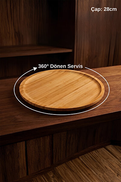 Bambum Bambu Lily Dönen Servis Tabağı Küçük 28cm