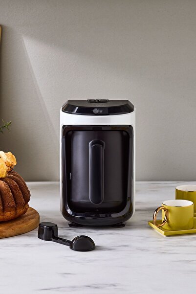 Karaca ماكينة تحضير القهوة التركية هاتير هوب بسعة 5 أكواب لون أبيض لؤلؤي