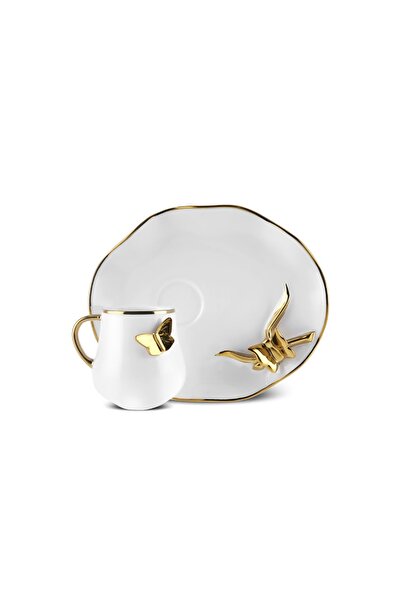 Karaca Kelebekli Gold 2 Kişilik Kahve Fincanı 90 ml