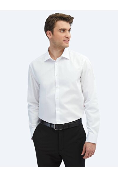 Kip Cămașă clasică 100% bumbac, albă, cu croiala normală