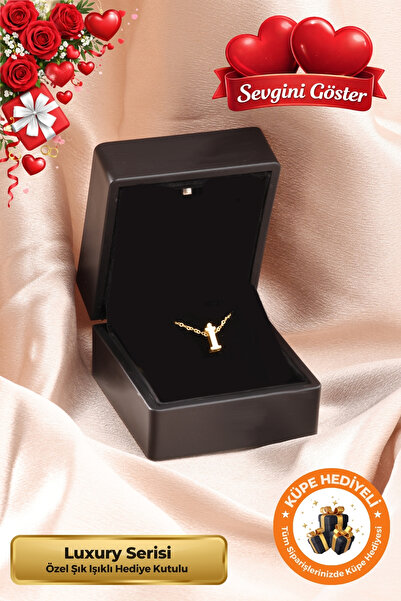 Lucente Jewellery Işıklı Hediye Kutulu İ Harfi 925 Ayar Gümüş Kaplama Sevgili...