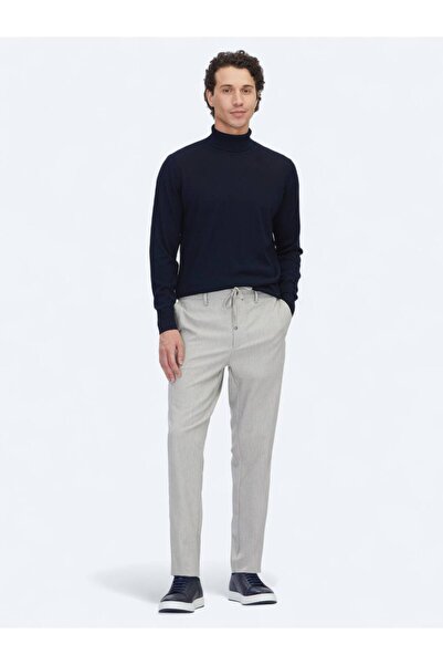 Kip Dark Beige Plain Woven Jogging Fit Casual Pants