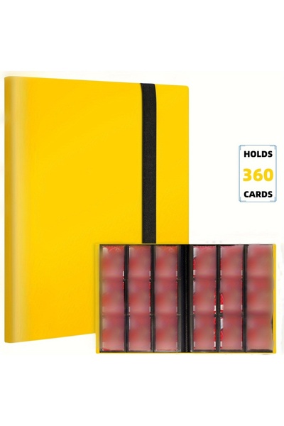 Choice مجلد بطاقات التداول الأصفر 360P9، مجلد ألبوم بطاقات 4/9 جيوب، مجلد جيو...