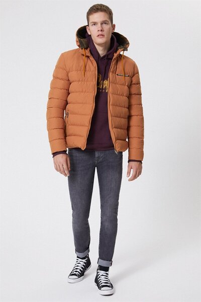 Lee Cooper Glory men's puffer jacket - mustard