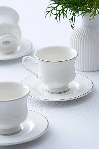 ACAR Syt-06064 Veronıca 6 Lı Çay Fincan Takımı Gümüş