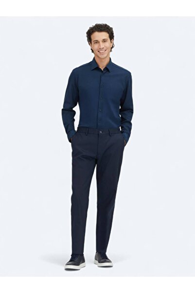 Kip Тъмносини панталони от памучна смес с кройка за джогинг