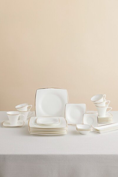 Karaca Fine Pearl Agate 26 Parça 6 Kişilik Kare Inci Kahvaltı Servis Takımı