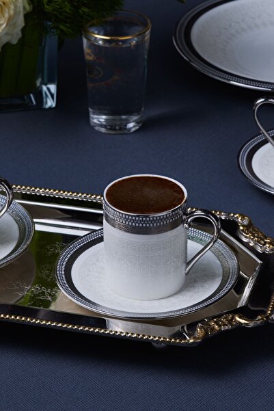 Karaca Royal Bone Kate Coffee Cup Set for 6 People 90 ml
