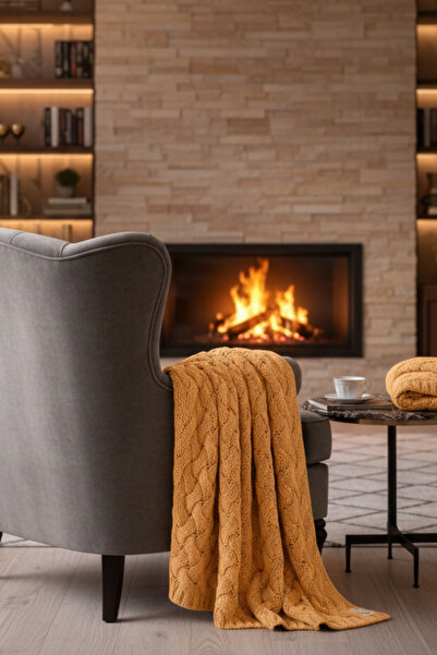 Miespiga Serenita Hair Knitted Knitwear Tv Blanket Throw Sofa Shawl