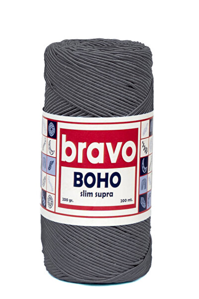 Bravo Boho - Slim Supra 062 Light Gray - 200 Gr 200 Mt Waxed Cord Supla Rope