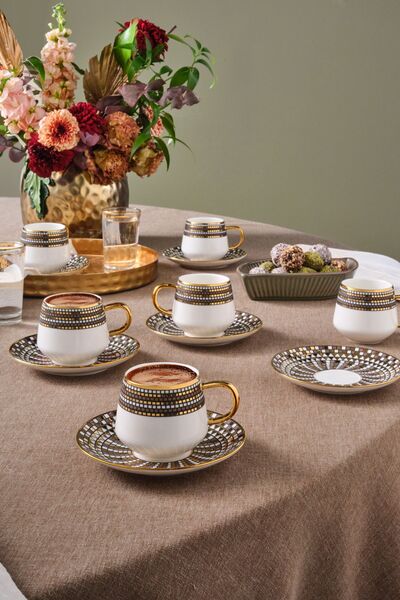 Karaca Belgin Coffee Cup Set for 6 Persons 90 ml