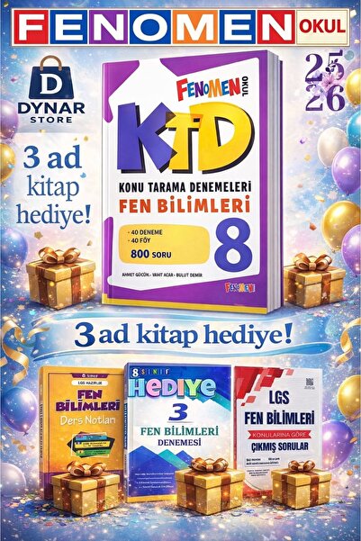 Fenomen Yayıncılık FENOMEN 8.SINIF KTD FEN BILIMLERI (40 DENEME)
