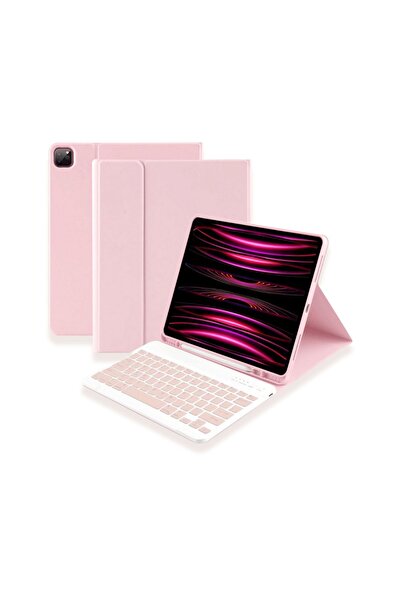 Fuchsia iPad Air 11 inç M2 Çipli 2024 6. Nesil Uyumlu Klavyeli Stand Özellikl...