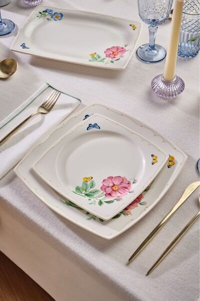 Karaca Square Bone Velora 53 Parça 12 Kişilik Yemek Takımı