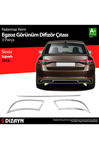 S Dizayn S-Dizayn Skoda Superb Krom Egzoz Çıkışı 3 Parça Set 2020-2023 7219911