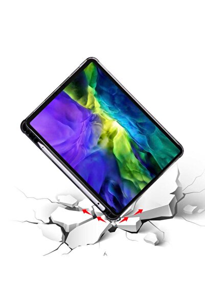 Fuchsia Ipad Air 10.9 2022 (5.nesil) Uyumlu Kılıf Kalemlikli Katlanabilen Standlı Akıllı Tablet Kılıfı