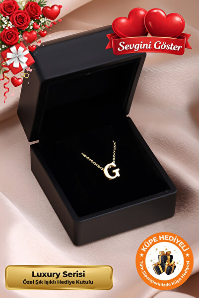 Lucente Jewellery Işıklı Hediye Kutulu G Harfi 925 Ayar Gümüş Kaplama Sevgili...