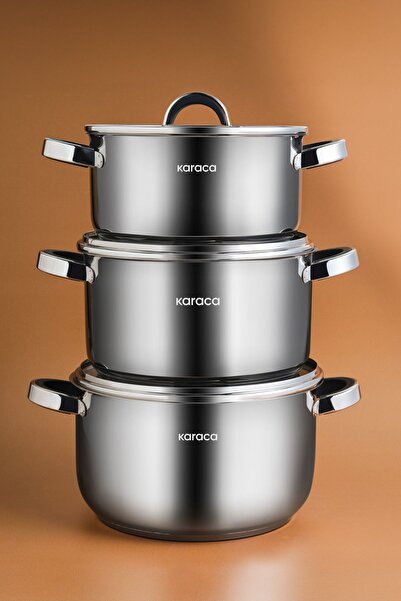 Karaca Magnus XL İndüksiyon Tabanlı 6 Parça Çelik Tencere Seti