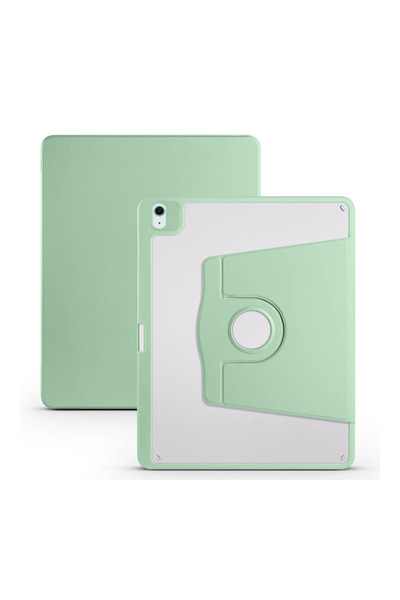 Fuchsia iPad Air 13 inc 2024 ile Uyumlu 360 Derece Dönebilen Yatay Dikey Stan...