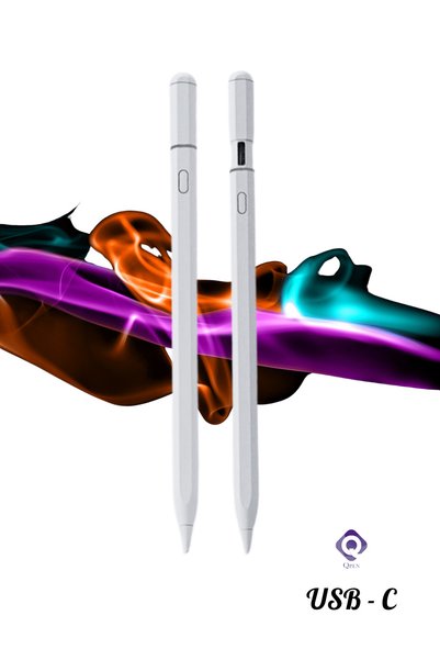 qpen iPad 9. Nesil Uyumlu Pencil USB-C Avuç İçi Red Eğim Özellikli Bluetooth ...