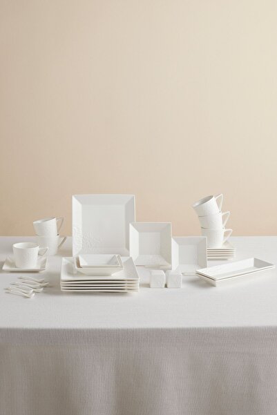 Karaca Set de mic dejun Forever Bone Trend Emboss 32 piese pentru 6 persoane