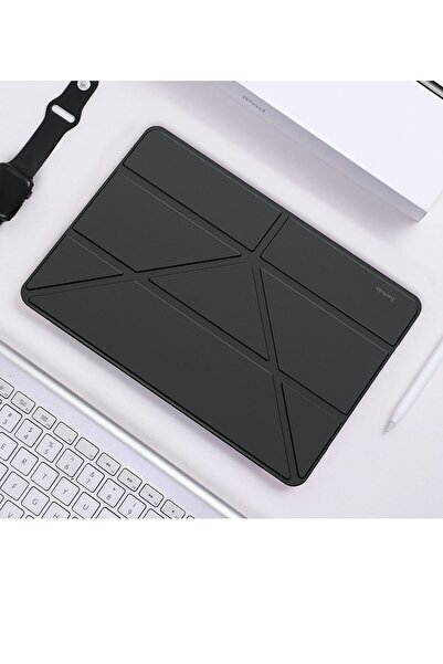 Fuchsia Apple Ipad 9.7 2017 2018 (5.6.NESİL) Uyumlu Kalemlikli Standlı Katlanabilir Uyku Modlu Tablet Kılıfı