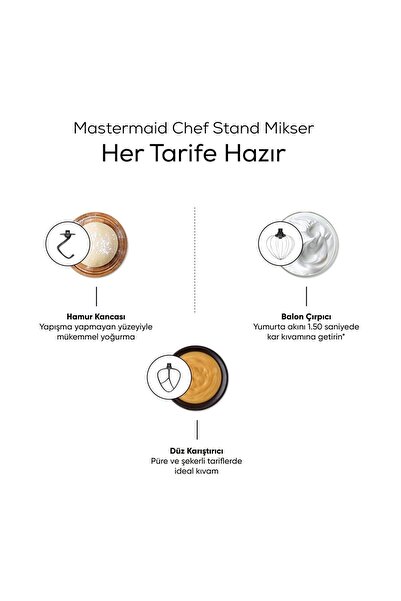 Karaca Mastermaid Chef Stand Mikser Soft Cream 1500w 5 Lt