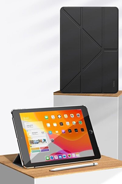 Fuchsia Apple Ipad 9.7 2017 2018 (5.6.NESİL) Uyumlu Kalemlikli Standlı Katlanabilir Uyku Modlu Tablet Kılıfı