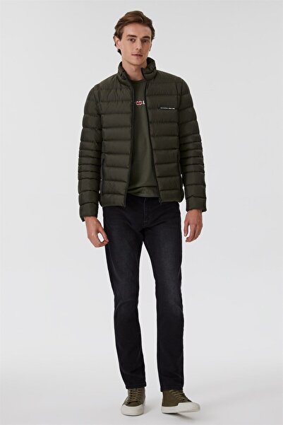 Lee Cooper Geacă de puf pentru bărbați James, verde închis