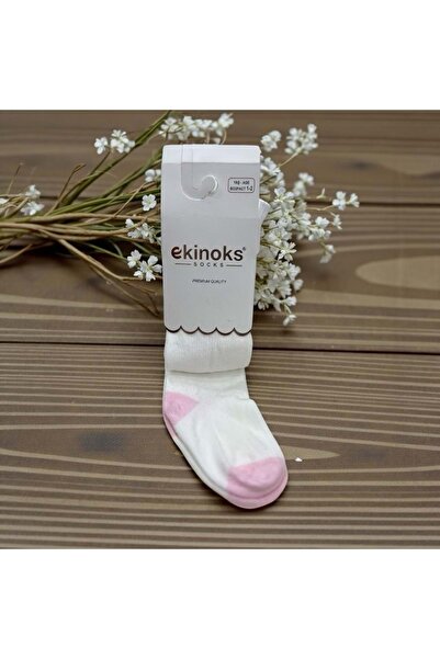 Ekinoks جوارب طويلة للفتيات من القطن بدون خياطة من GARNİLİ، لون إكرو