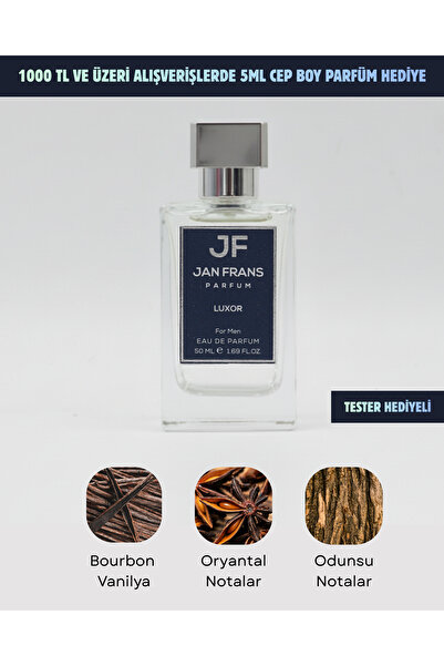 JF JAN FRANS Luxor - Vanilya Vanilyalı Oryantal Kokulu 50ml Kalıcı Edp Erkek ...