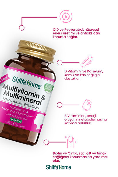 Shiffa Home Multivitamin and Multimineral for Women - 30 Tablets