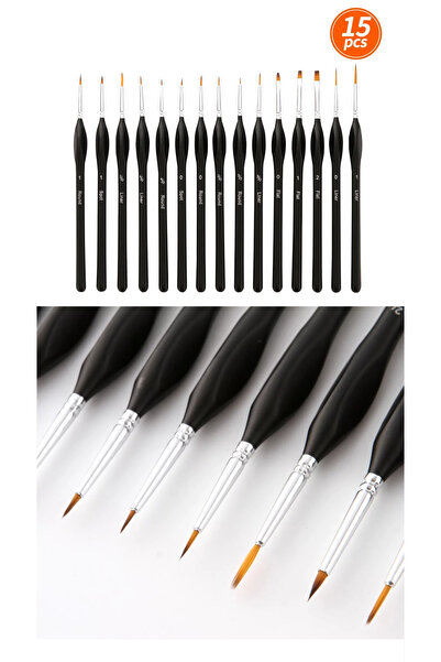 HANNAH 15 Pieces Acrylic Paint Brush Set - with Cylinder Bag Suitable for Wat...