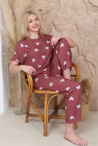Luna Wear Short Sleeve Pajama Set Hello Beautiful